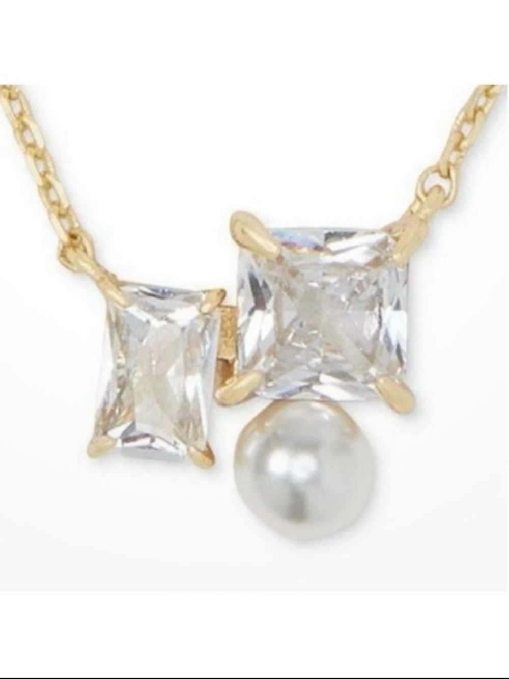Kate Spade Victoria Clear Crystal Cluster with Gold Tone Necklace New With Tags